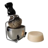 mens shaving set fine badger hair shaving brush holder bowl soap