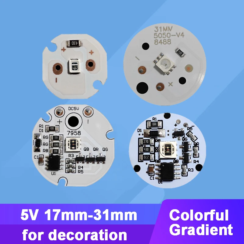

5V Low Voltage LED Colorful Gradient Changeable Lamp Light Board Bulb Round Light Source