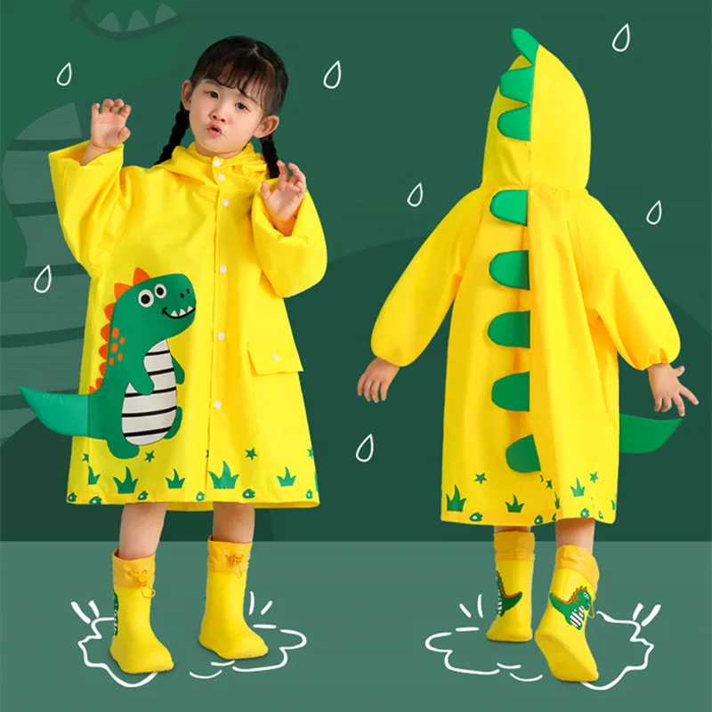 

80-155cm Cartoon Raincoat Rainwear For Children Kids Girls Boys Baby Rain Coat Poncho Waterproof Trench