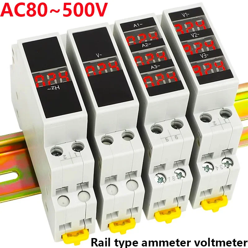

Din rail mounted ammeter Ac 80-500V mini module voltmeter single-phase/three-phase AC220V indicator LED digital display detector