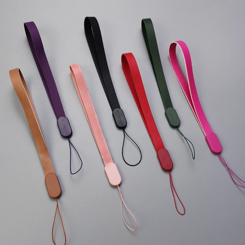 

Phone Universal Anti Lose Strap Short Wrist Strap Simple Leather Fashion Tag Chain Bag Accessories Pendant Mobile Phone Lanyard