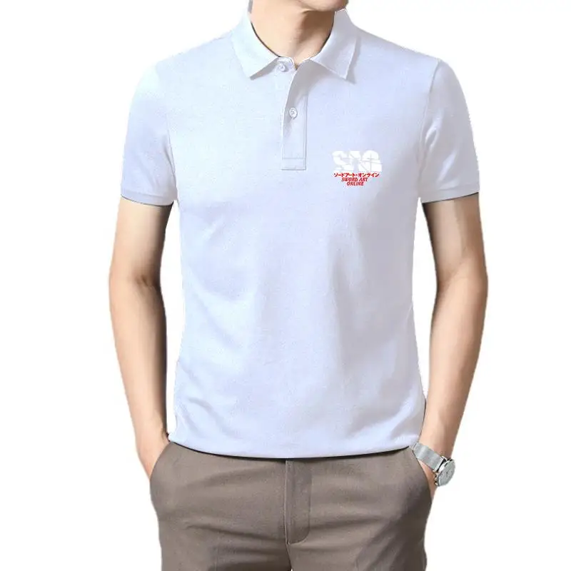 

Одежда для гольфа, Мужская футболка с изображением меча онлайн, хлопковая футболка поло с специальным принтом для мужчин, с аниме-подарком Кирито, меча