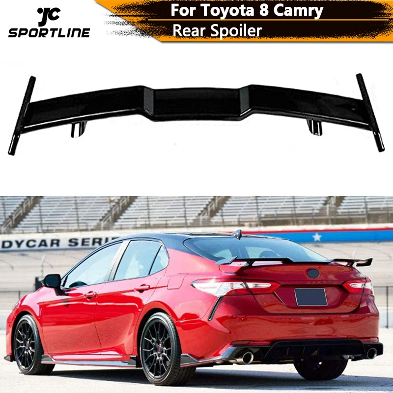 

ABS Black Rear Trunk Spoiler Wing For Toyota 8th Gen Camry LE SE XLE XSE 2018-2021 Car Rear Boot Lid Highkick Spoiler Wing Lip