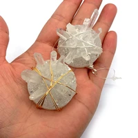 natural stone irregular round crystal pendant 30 35mm winding charm fashion gem making diy necklace earrings jewelry accessories