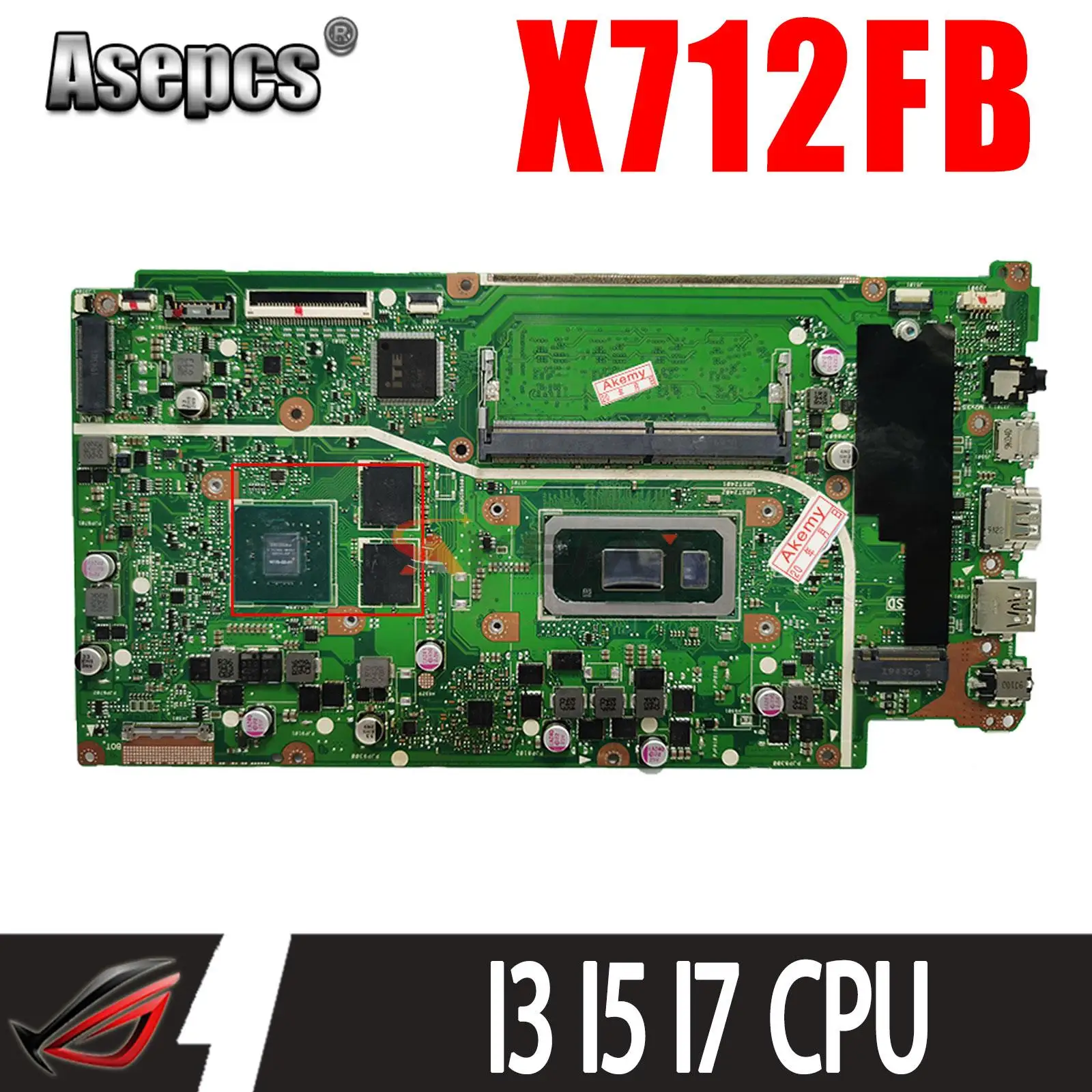 

Материнская плата для ноутбука ASUS X712FB, X512FL X512FLC X512FB X512FJ X712FF X712FL X712FLC X712FB X712FJ X512FJG, I3 I5 I7