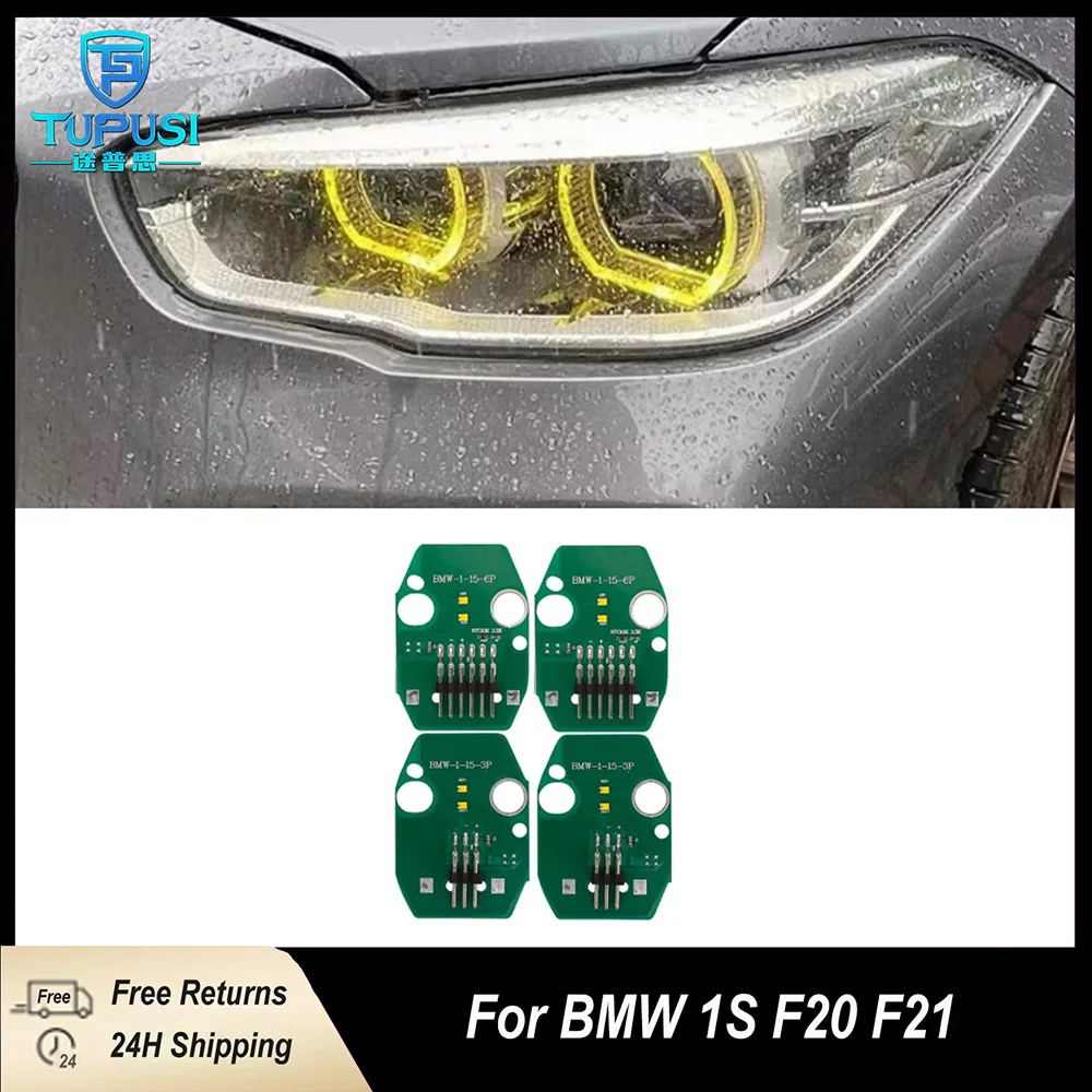 

Желтая ангельские глазки DRL для BMW серии 1, 2016 2017, 2018 F20 F21 LCI, светодиодные фары дневного света 63117428425