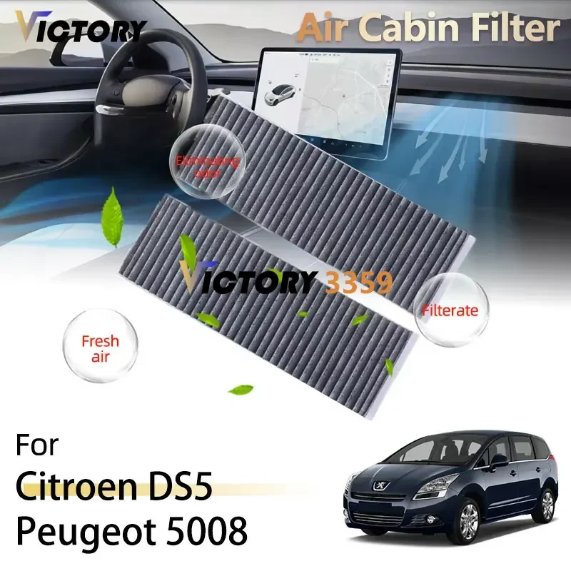 Фото 6447.XG Воздушный фильтр для Peugeot 5008 T87 Peugeot 3008 T84 1,6 2,0 Citroen DS5 DS 5 Citroen Berlingo B9 Аксессуары Фильтр салона №1