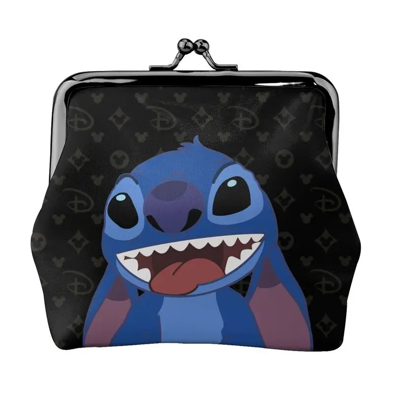 

Disney Brand Bag New Woman Cartoon Print Leather Kiss Lock Coin Purse Design Short Wallet High Quality Girl Clutch Card Holder