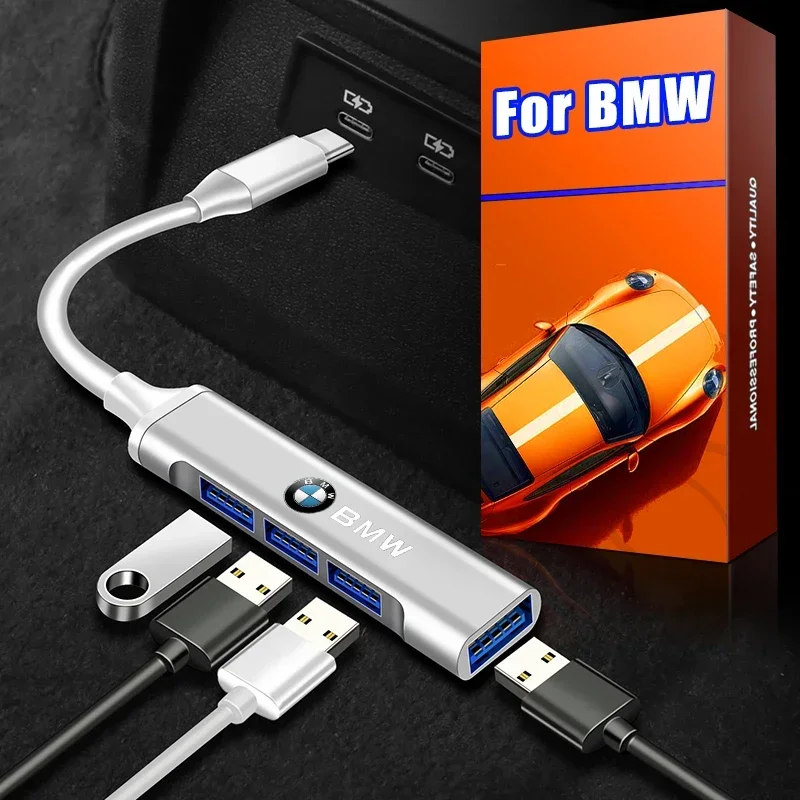 X4 X5 X6 Для BMW Новый 4IN1 Тип C к USB A 3.0 HUB Высокоскоростной многопортовый