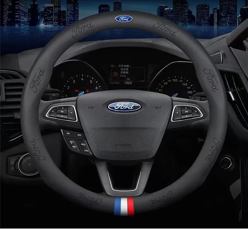 

Car PU leather steering wheel Cover 38cm For Ford Focus 2 3 MK1 MK2 MK3 Fiesta Mondeo Galaxy Falcon Territory Ecosport Kuga Edge