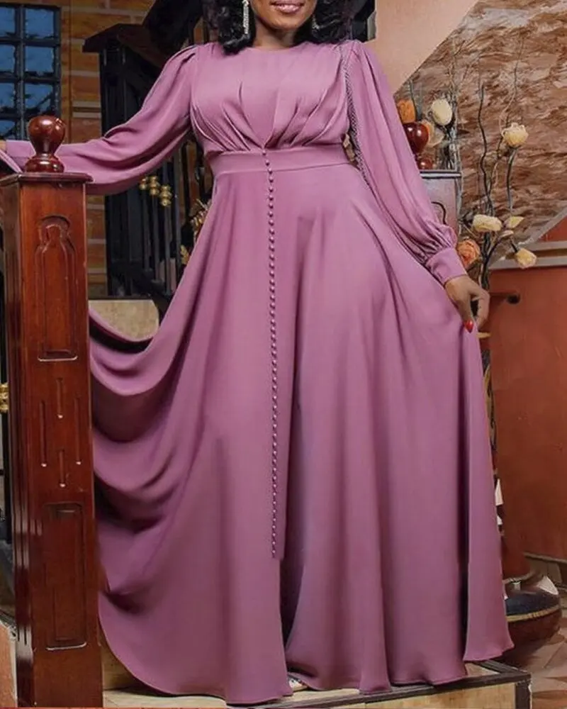 

2023 Summer Women's Small Furball Purple High-waisted Plus-size Dress