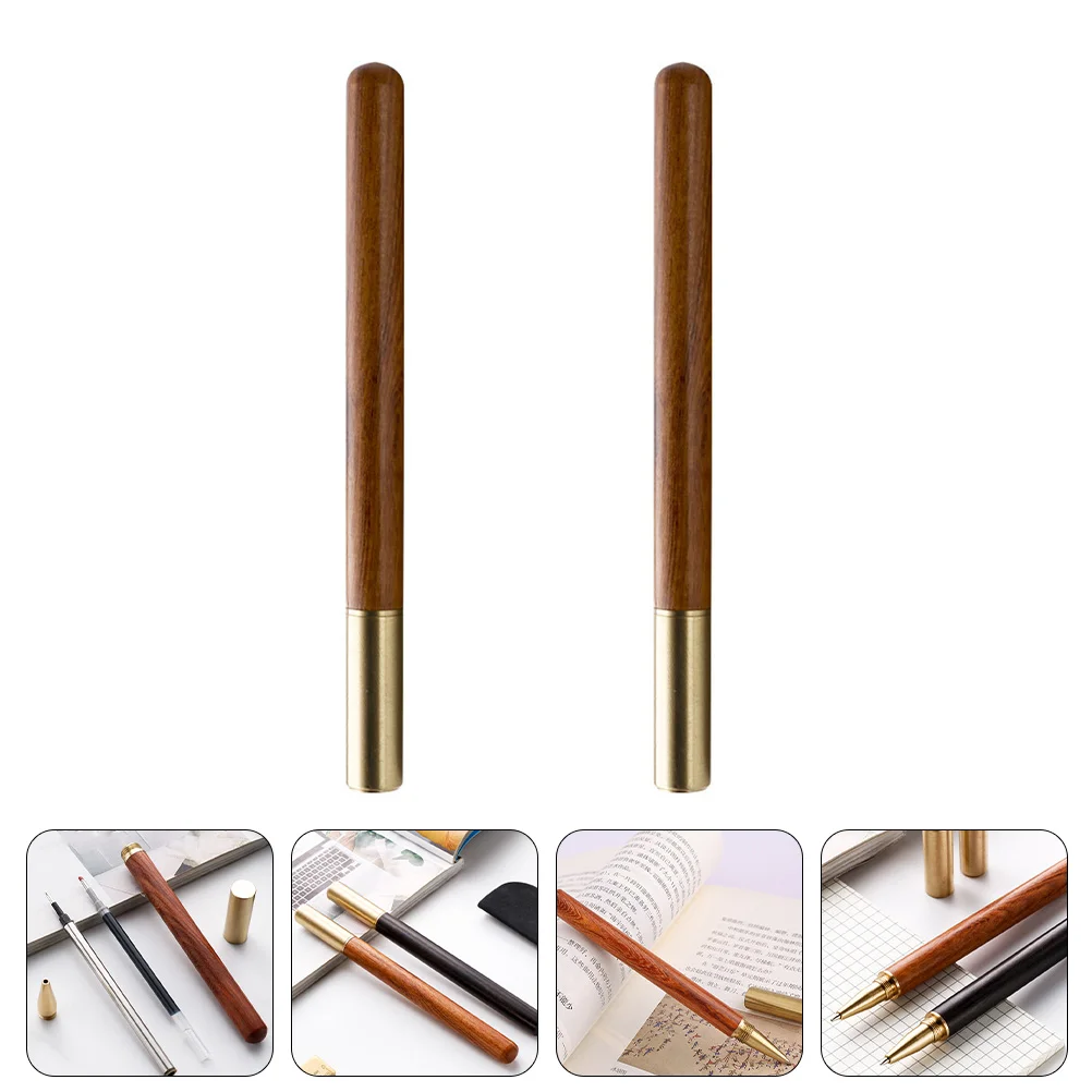 

2Pcs Portable Writing Pens Delicate Business Pens Replaceable Sign Pens Business Accessory