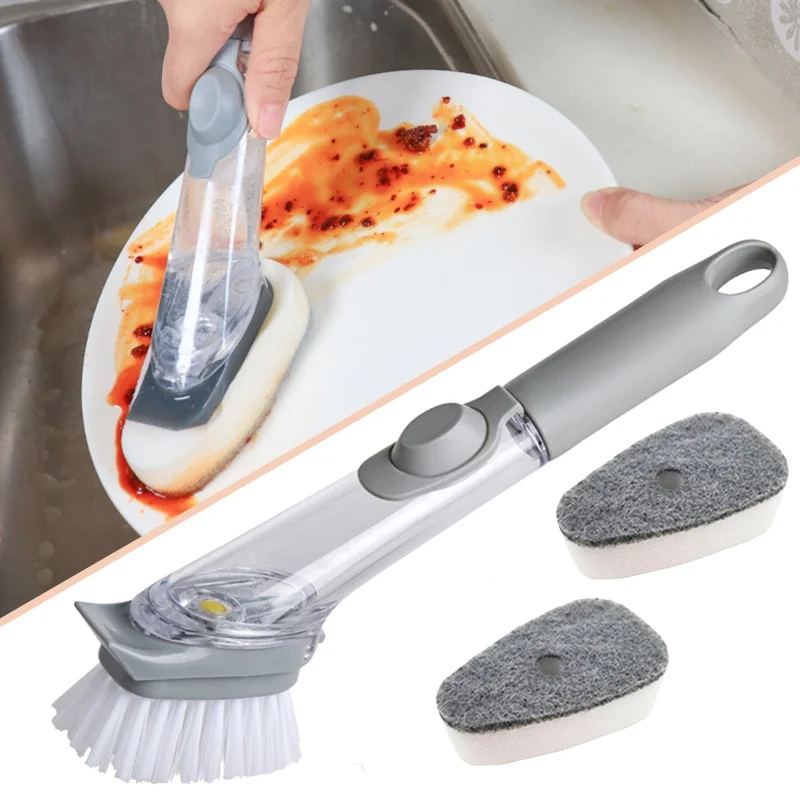 

Дозатор жидкого мыла с длинной ручкой, кухонная щетка для мытья посуды, губка для мытья посуды, бытовой инструмент для уборки