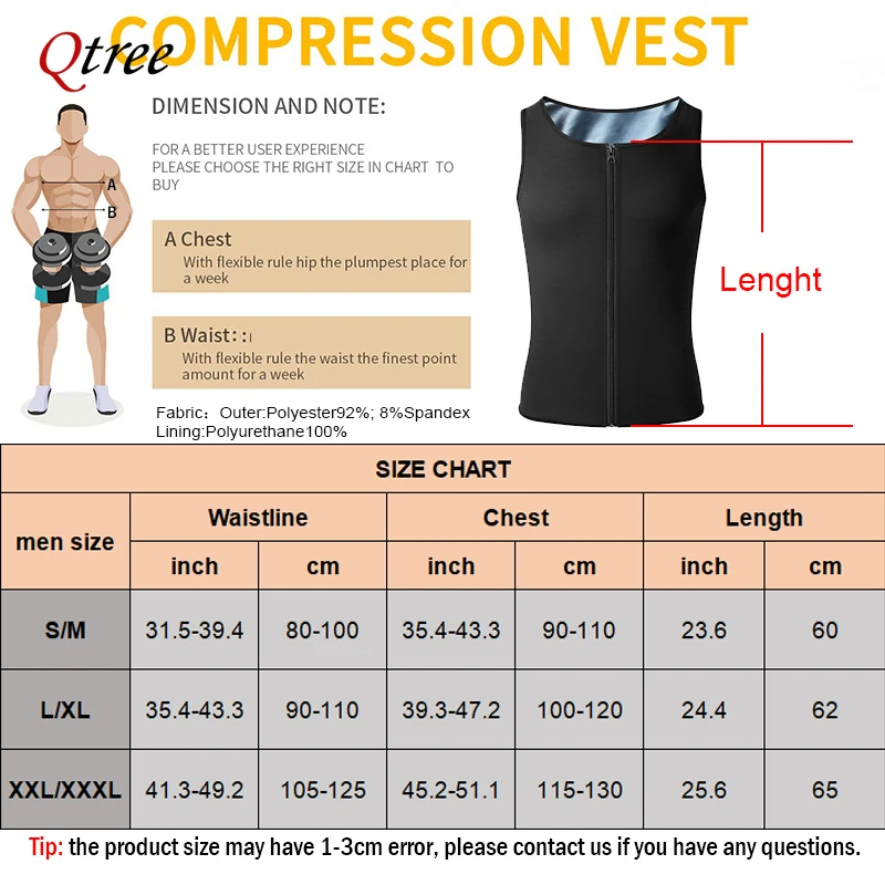 Men Body Shaper Sauna Vest Waist Trainer Slimming Belt Sweat Shirt Polymer Corset Top Abdomen Reducing Shapewear Fitness Suit