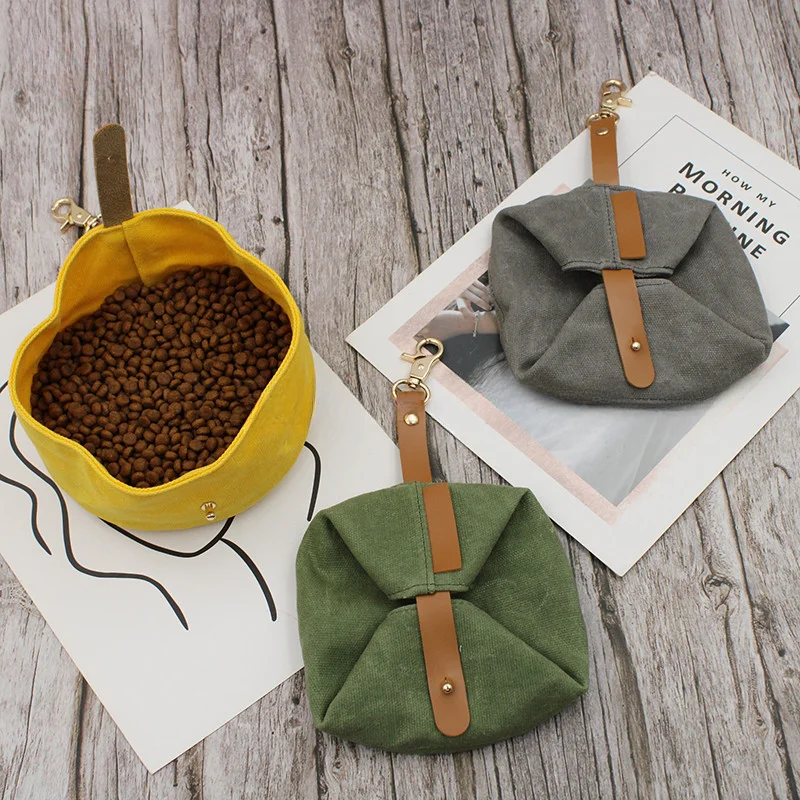 

1000Ml Folding waterproof canvas Dog Bowl Portable Travel Pet Food foldable Cat Dog Water Bowl Puppy Feeder Dog Accessories