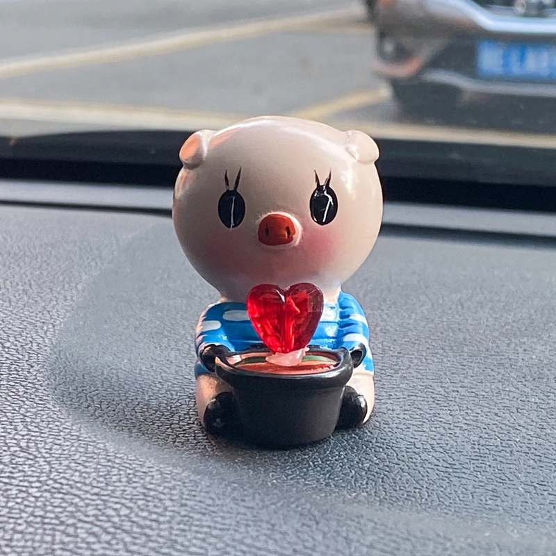 

Креативные украшения для автомобиля Love Pig, милая кукла, аксессуары для интерьера автомобиля, Мультяшные украшения, украшения для автомобиля...