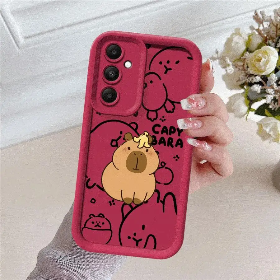 Capybara Cartoon Phone Case for Samsung Galaxy A14 A13 A15 A23 4G A34 A33 A53 A25 A24 A54 A73 A55 5G A11 Soft Cover