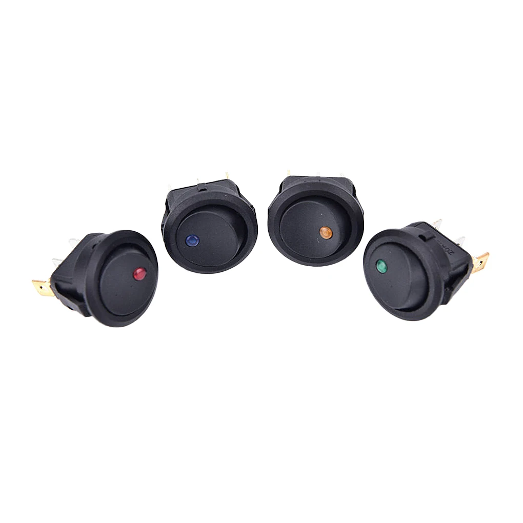 

4 шт. Автомобильный светодиодный переключатель света водонепроницаемый ВКЛ./ВЫКЛ. Автомобильный 12 В круглый тумблер светодиодный переключа...