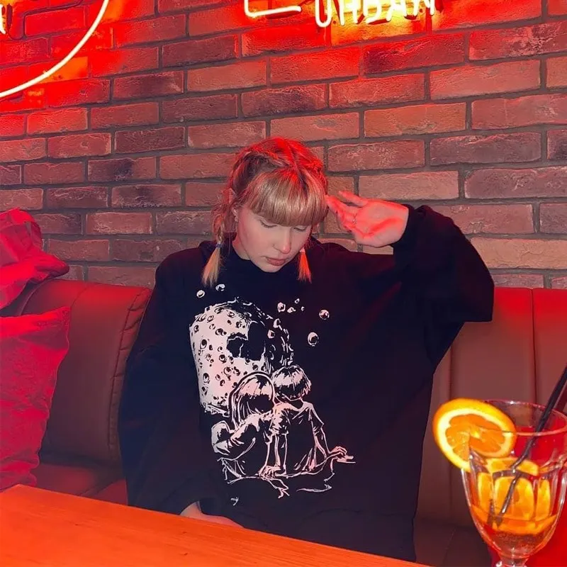

Gothic print Hoodies women Fashion Tracksuit Tops Sweatshirt Hoodie Hip Hop y2k Clothing streetwear Coat vintage club aesthetics