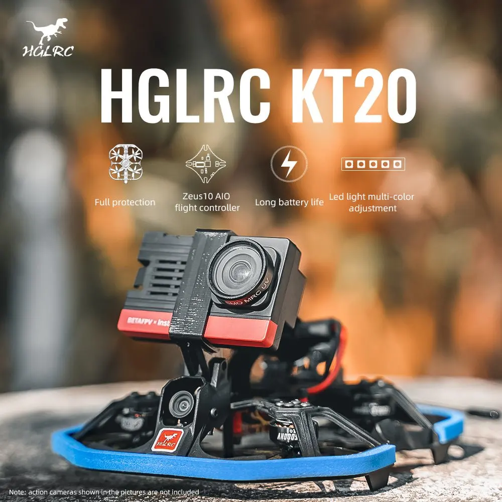 

Аналоговый Квадрокоптер HGLRC KT20 Zeus10 AIO Zeus Nano 350 мВт VTX Caddx Ant Eco AEOLUS 1303,5 5000KV 3-4S 2 дюйма FPV Cinewhoop