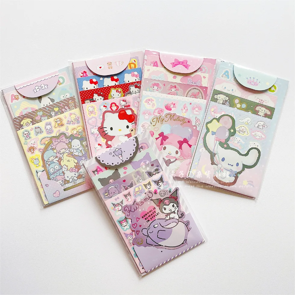 

Оригинальный Sanrio ограниченный Kawaii набор стикеров аниме милая мелодия Kuromi Cinnamoroll декоративные стикеры канцелярские подарки