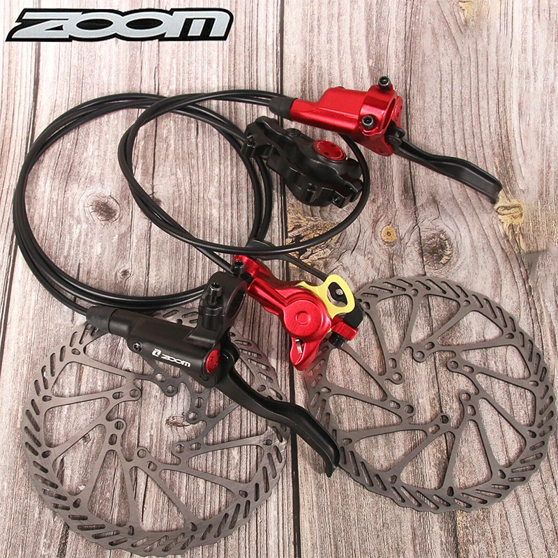 

ZOOM Bicycle Hydraulic Disc Brakes Left Front Right Rear Hydraulic Brake 160mm Rotor Double Piston Oil Pressure for XC AM Bike