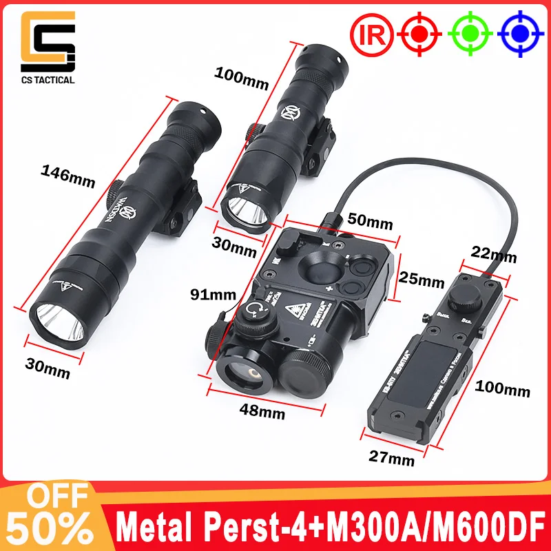 Металлический фонарик с ЧПУ M600DF 1400 люмен красная зеленая синяя точка ИК-лазер