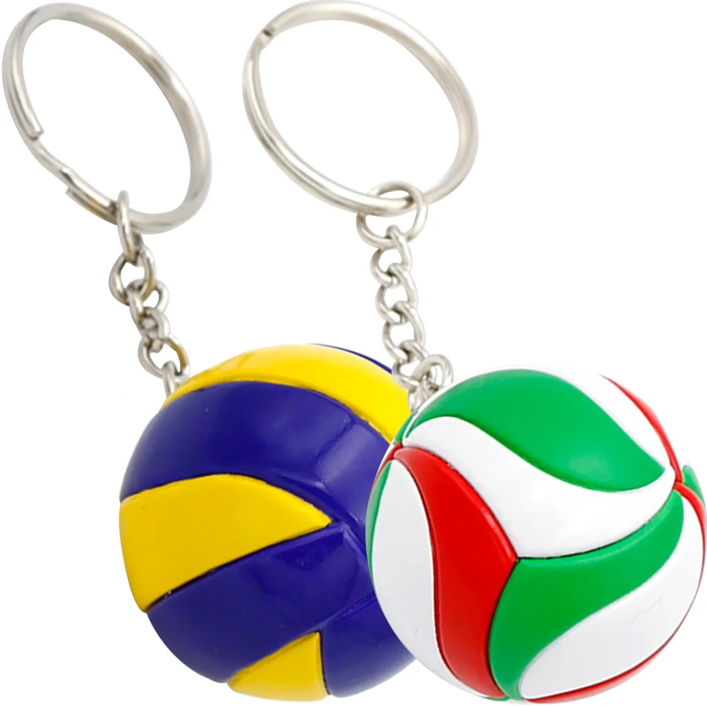 

2 Pcs Volleyball Keychain Handbag Keyring Party Bags Kids Bracelet Decorations Child Coat Hangers
