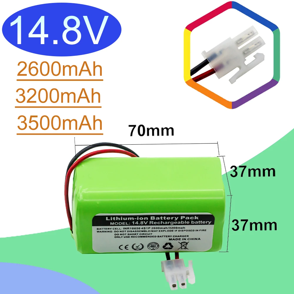 

14.8V 2600mAh 3200mAh 3500mAh NEW Lithium Battery For ILIFE A4 A4s V7 A6 V7s Plus Robot Vacuum Cleaner ILife 4S 1P Full Capacity