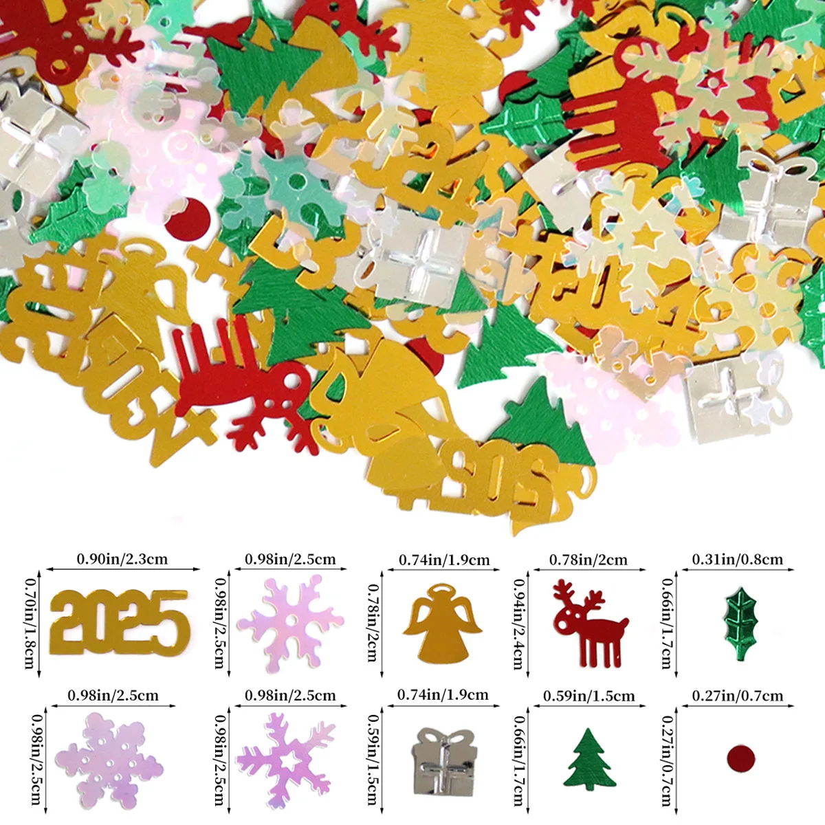 30 г Микс размеров смешанные цвета Искусственный Санта-Клаус конфетти