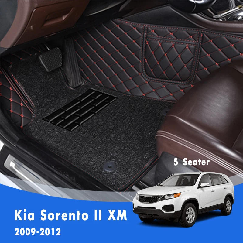 

Для Kia Sorento II XM 5 мест 2012 2011 2010 2009 Роскошные двухслойные автомобильные коврики с проволочной петлей коврики автомобильные аксессуары Чехлы