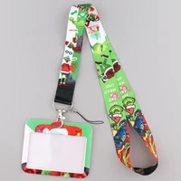 christmas monster lanyard keychain neck strap for key id card cell phone straps for usb badge holder diy hanging rope strap