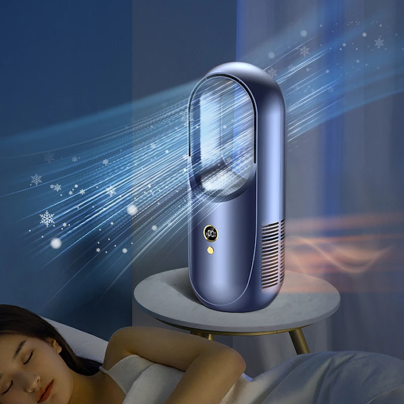 

Desktop Mini Bladeless Fan USB Charging Electric Desk Air Conditioner Fan Portable Air Conditioner Tower Fan Home Appliance