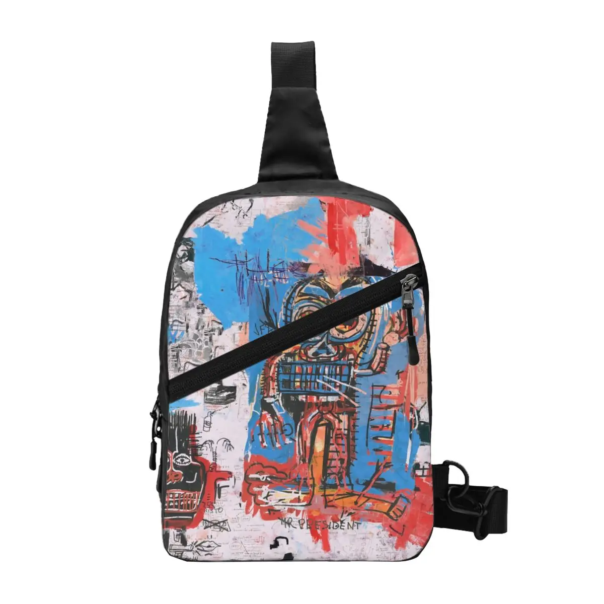 

Brooklyn Sling Crossbody Backpack Men Custom Jean Michel Basquiats Graffiti Art Shoulder Chest Bag for Cycling Camping Daypack