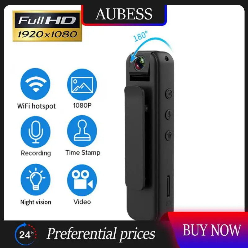 

Hd 1080p Small Camcorder 180 ° Rotating Lens Dv Magnetic Safety Camera Professional Noise Filtering Mini Recorder Sports Camara