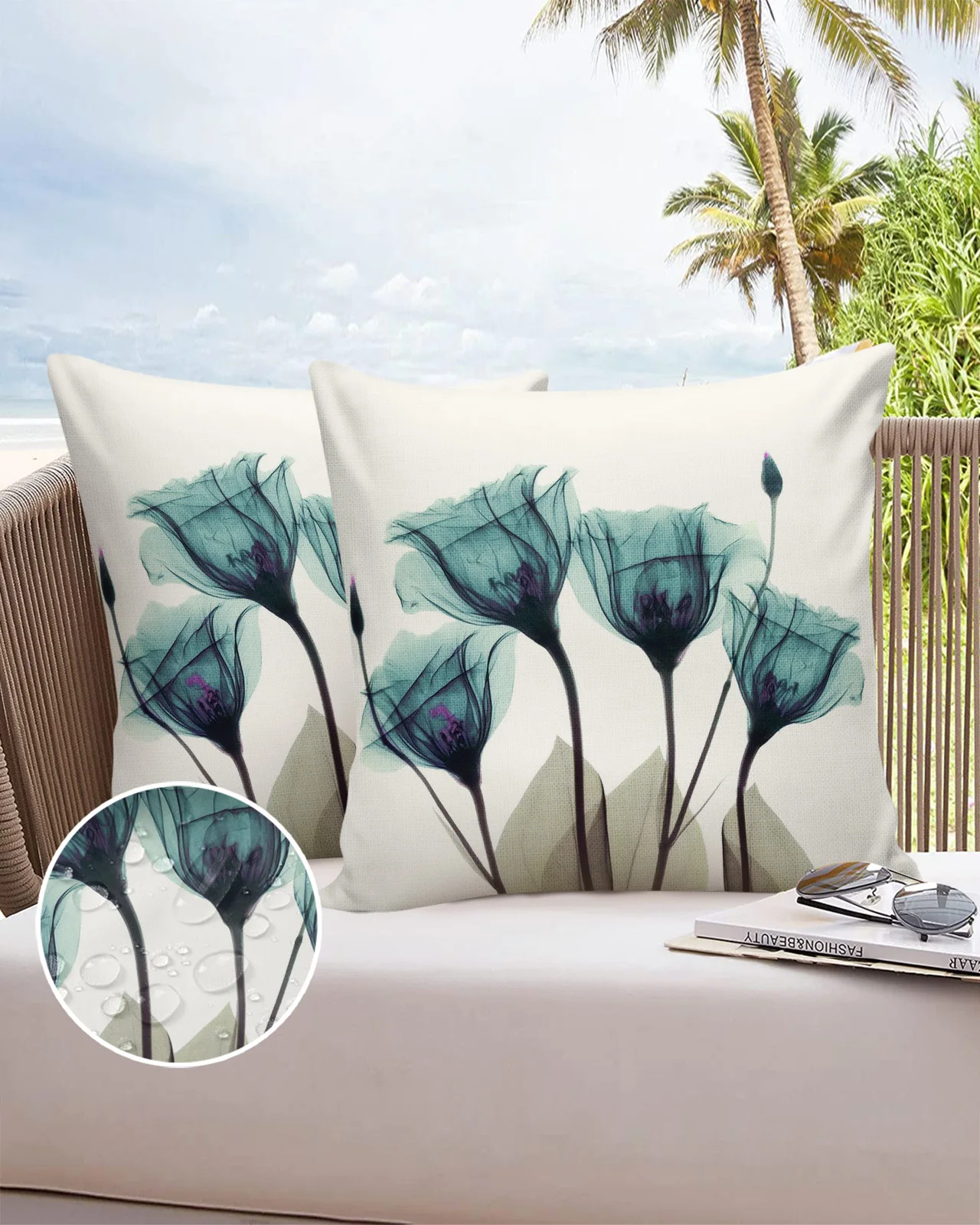 

Летняя идиллическая наволочка для подушки в виде цветка, тюльпанов, водонепроницаемая наволочка для украшения дома и офиса, разноцветная н...