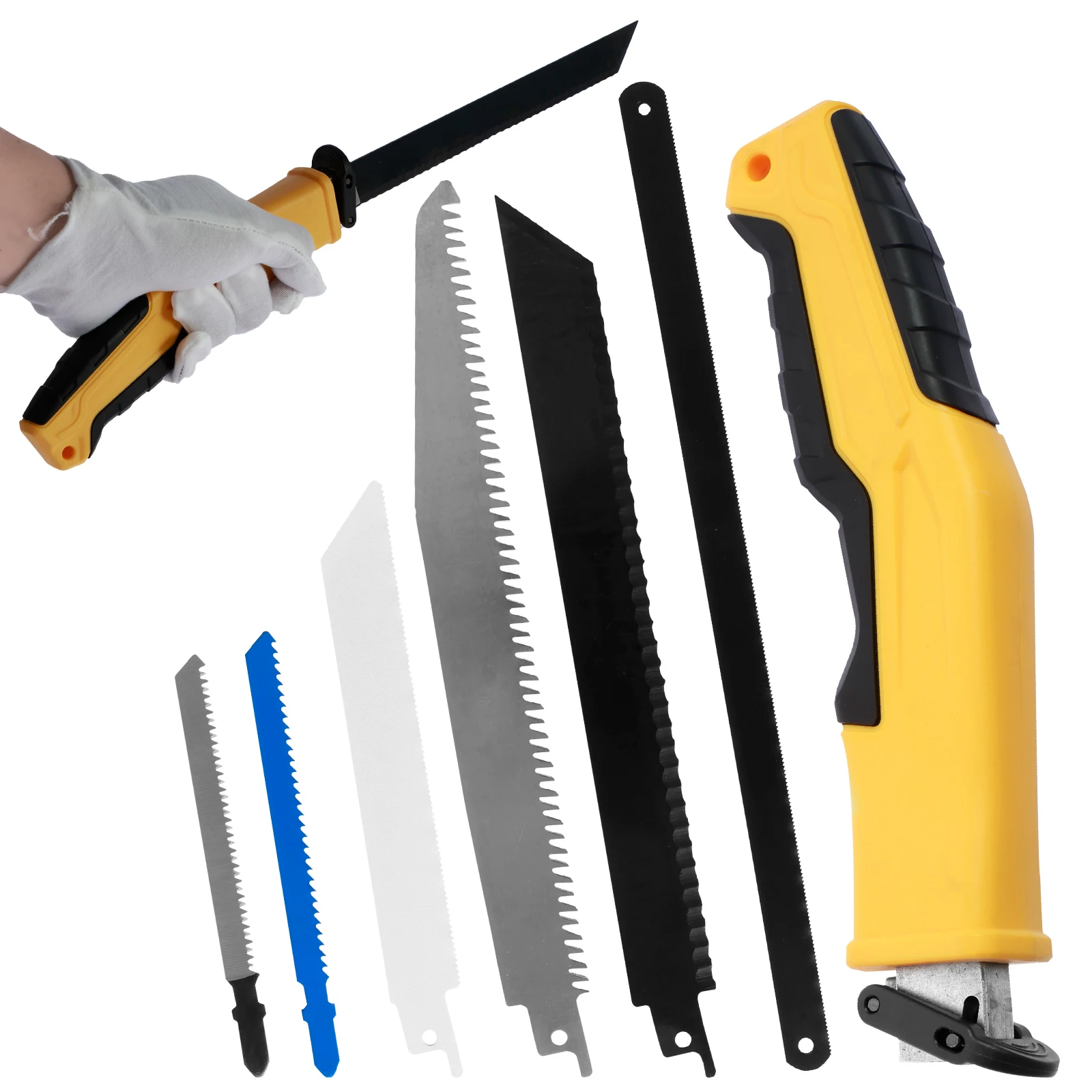 

Ручная пила из высокоуглеродистой стали, Натяжная пила, эргономичная Нескользящая ручка, режущая пила с 6 звеньями, износостойкая ручная пила для обрезки