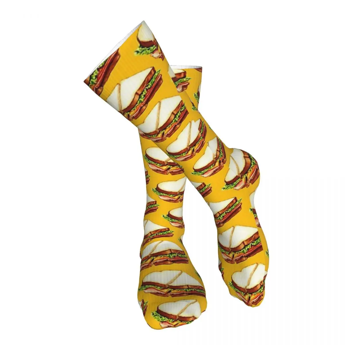 

Ham Sandwich Pattern Adult Stockings Breathable For Daily Matching Comfortable Customised Patterns