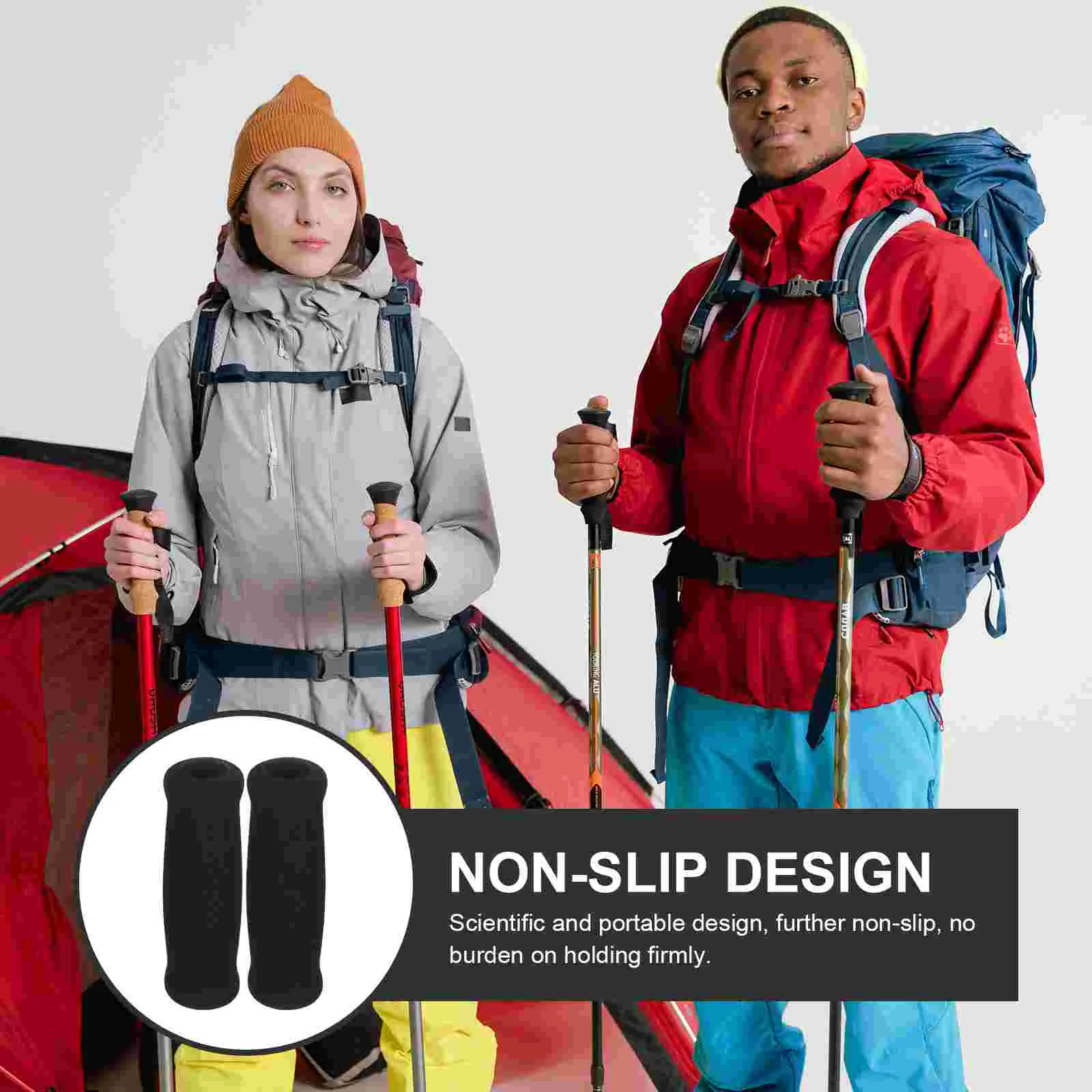 Ручка для походной палки Walker пенопластовая губка чехол трости 4 шт. (черный)