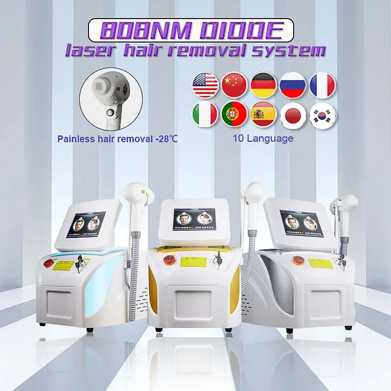 

1064/755 808nm Diode Laser Hair Removal Machine 2000w Depilation Equipment 3 Wavelengths Ice Titanium Professional Hair Removal