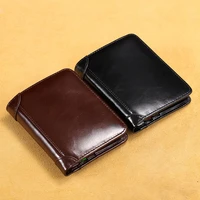 male genuine leather wallets men wallet credit business male card holders vintage leather short mens wallet purses high quality