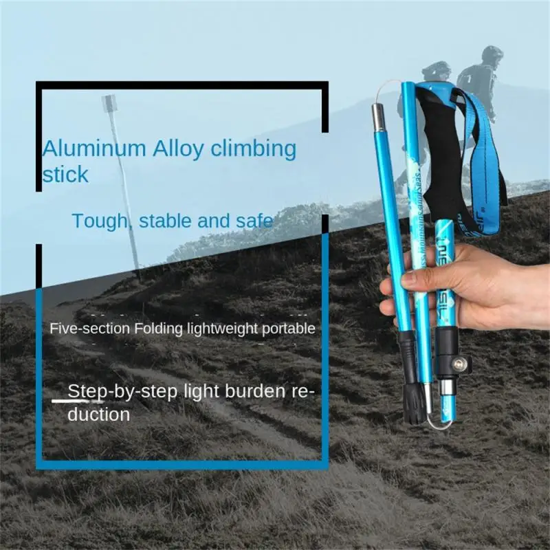 

Ultraligt Foldable Walking Sticks Camping Hiking Folding Trekking Poles Aluminum Walking Poles Telescopic Stick Walking Staff