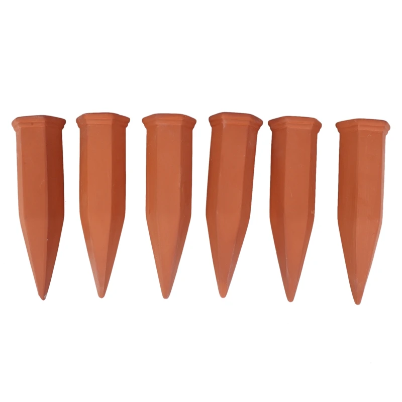 

Self Watering Spikes - 6-Pack Terracotta Plant Watering Stakes, Automatic Slow Release Water Drippers For Indoor Outdoor Garden,