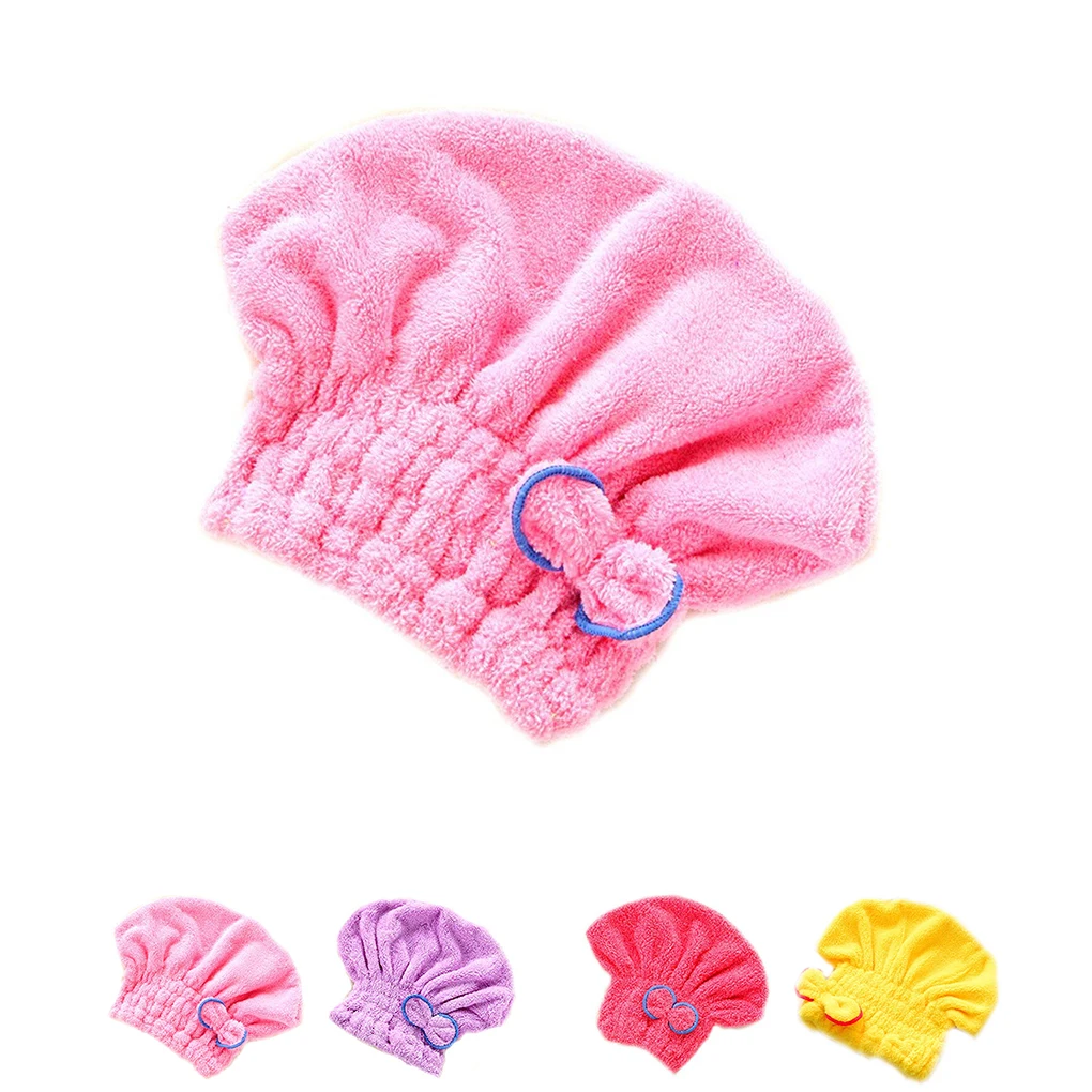 

Women Girls Microfibers Hair Cap Water Absorption Thickening Knot Bath Cap Dry Hair Towel Cloth Hat