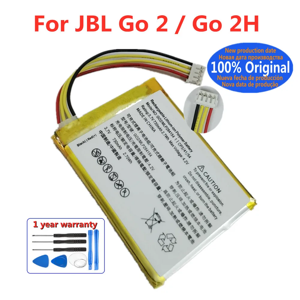 

730mAh New Bluetooth Original Battery For JBL Go 2 / Go 2h Go2 Go2h MLP28415 Player Speaker Battery Bateria Batteri + Tools