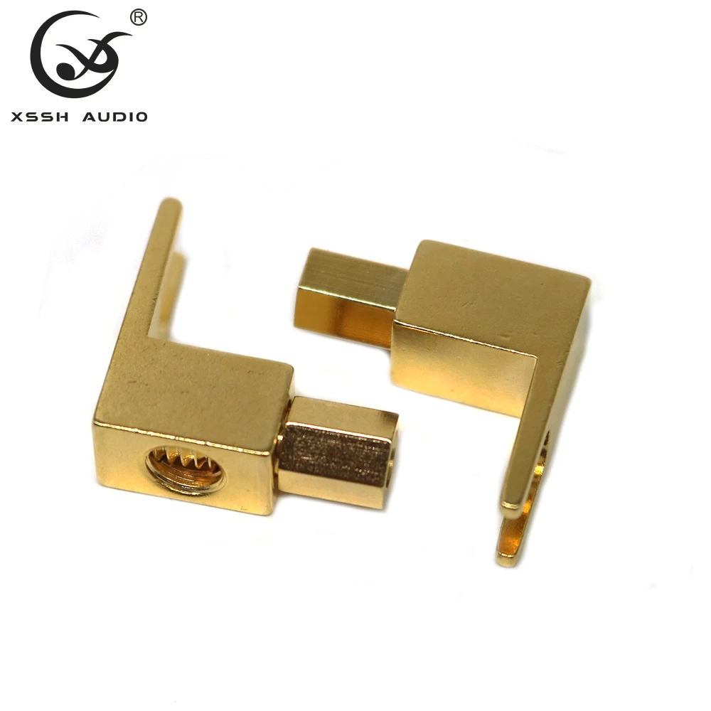 Фото XSSH HIFI Позолоченная аудиоканальная машина из чистой меди Антикварный терминал Y Вилка на головку типа «банан» Конверсионная линия динамика Разъем типа «банан» №5
