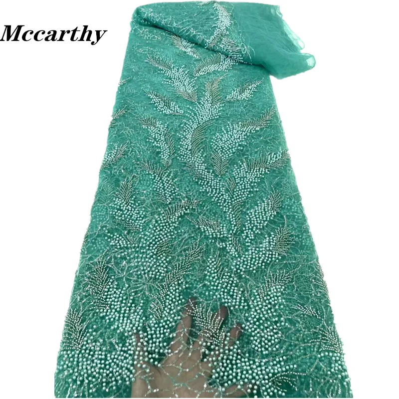 

Mccarthy, нигерийская вышивка, сетка, кружево, оптовая продажа, 3D бусины, тюль, кружевная ткань, элегантный, бисерный, африканская французская се...