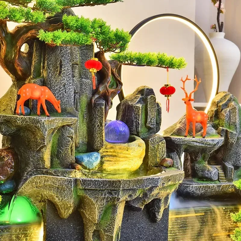 Открытый сад двор проточная вода сумерки стены экран рокарий фонтан орнамент для