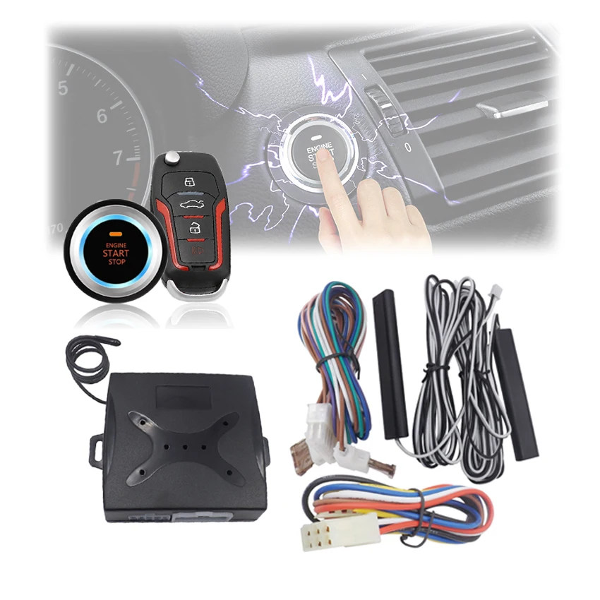 

Car Remote Control PKE Car Keyless Entry Engine Start Alarm System Push Button Remote Starter Stop Auto