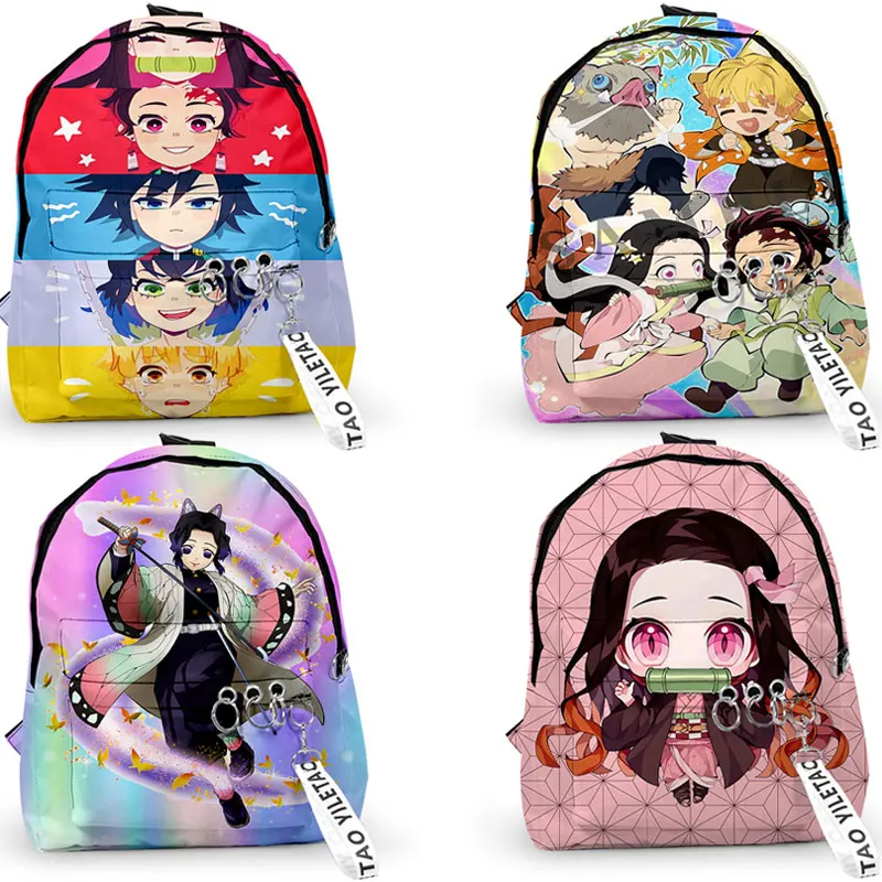 

Demon Slayer Nezuko Tanjirou Backpack for Students Boy Girls Anime Kimetsu No Yaiba School Backpacks Kids Bookbag Oxford Mochila